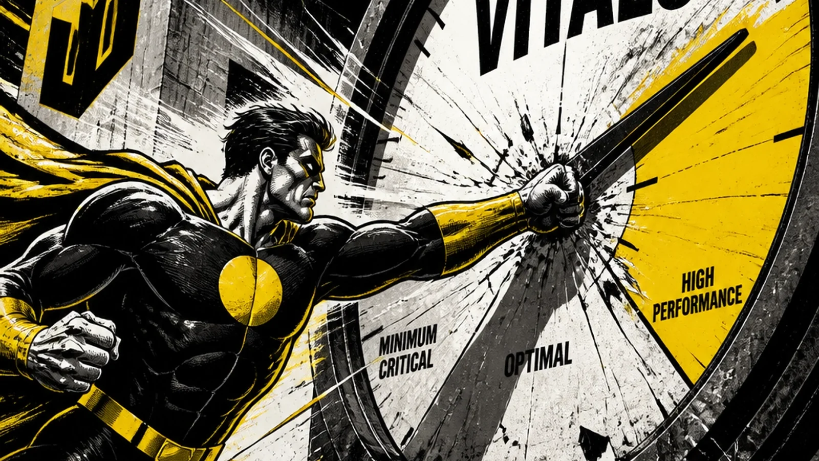 Brutalist comic engine room — Core Web Vitals LCP INP CLS performance tuning for search ranking