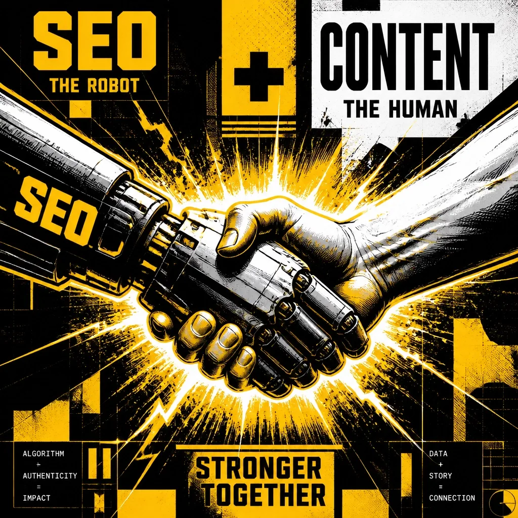 The dramatic alliance handshake between SEO and Content