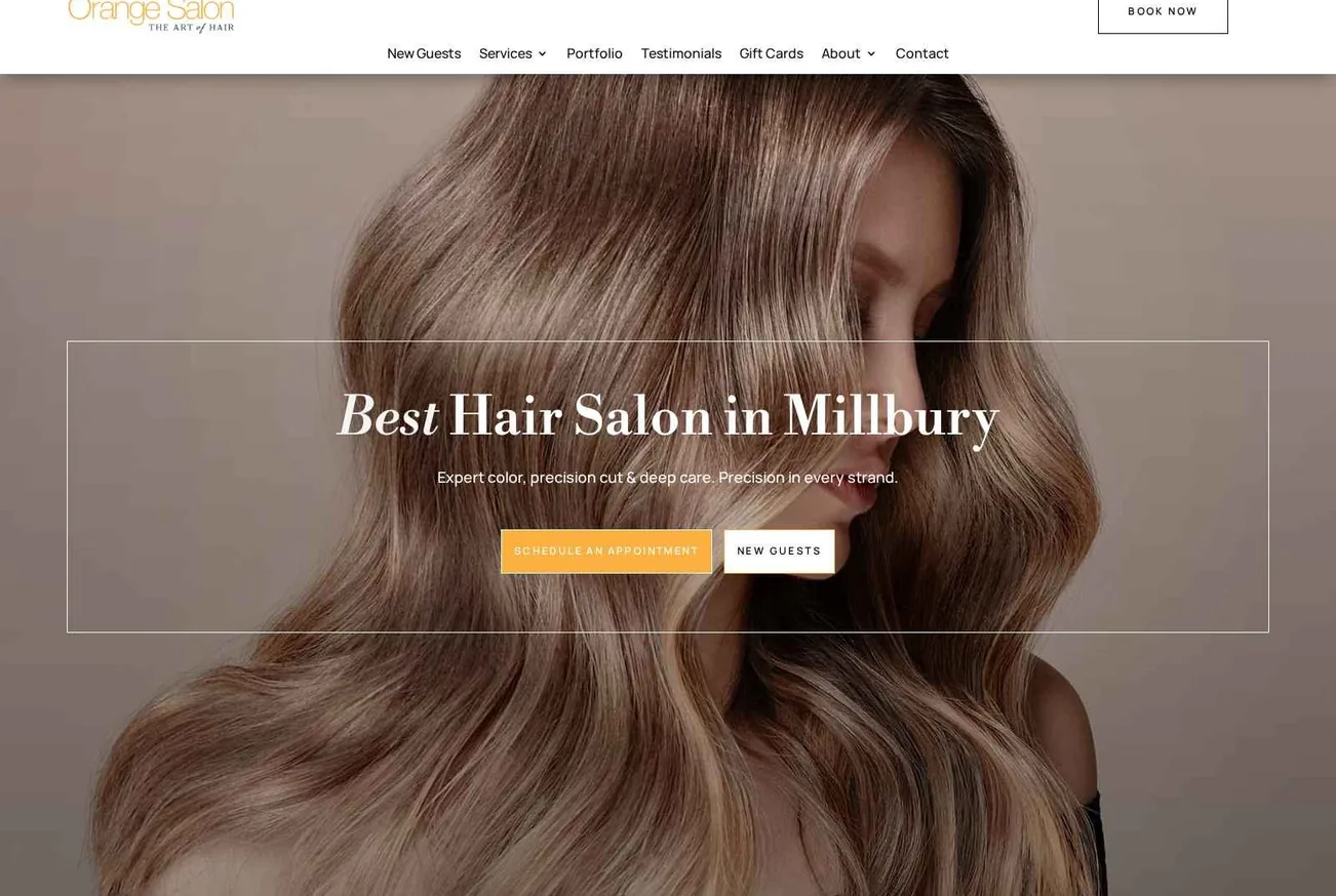 ORANGE SALON — Auburn, MA web design case study
